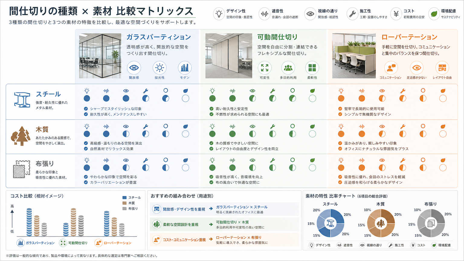共用部設計に活用するパーテーションの種類と選び方