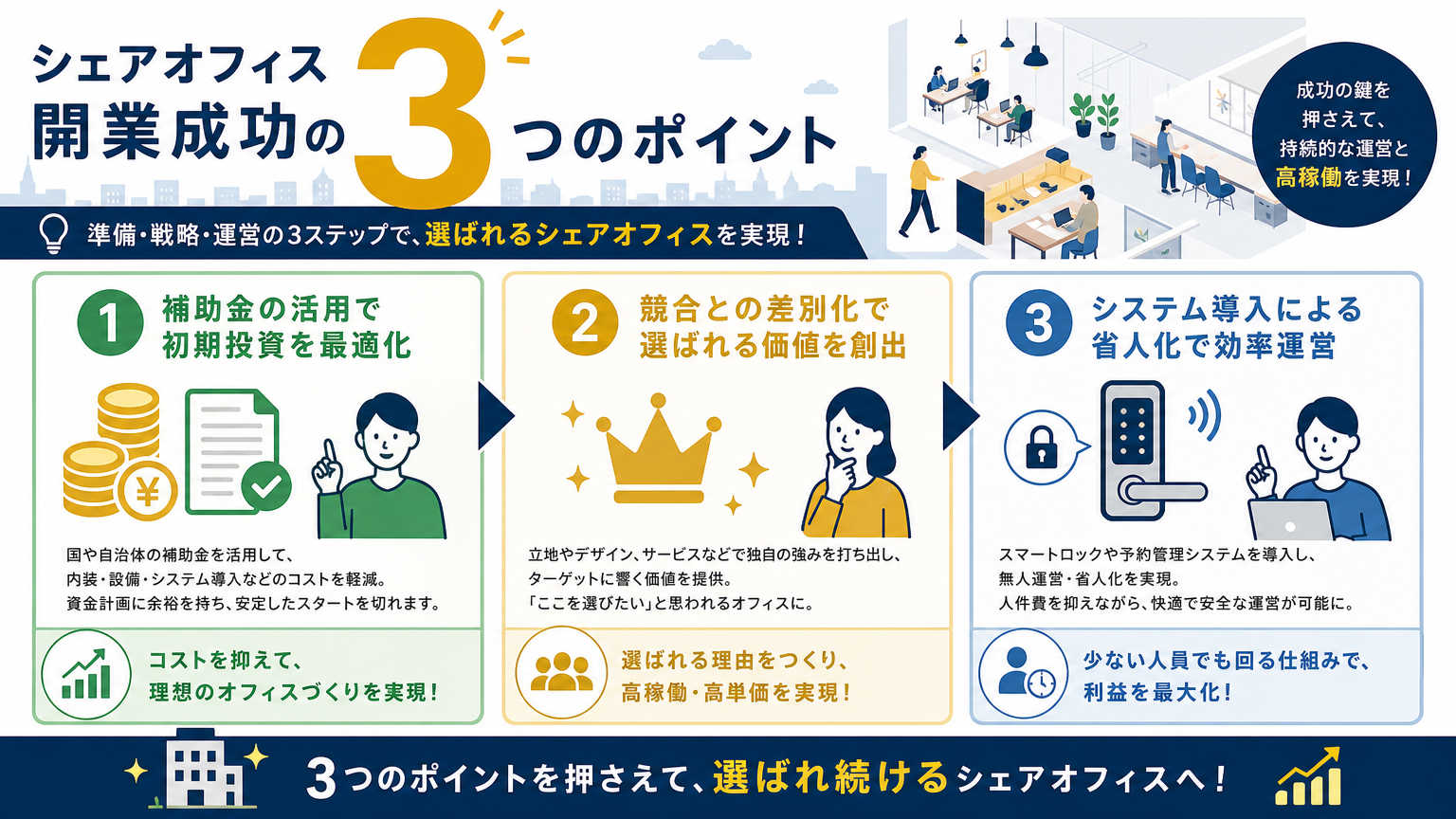 シェアオフィス開業を成功させるポイント